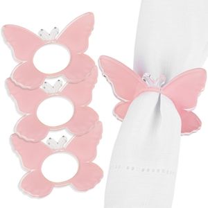 Pink Butterfly Napkin Rings